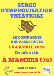 stage d'improvisation théâtrale à mamers passe reves